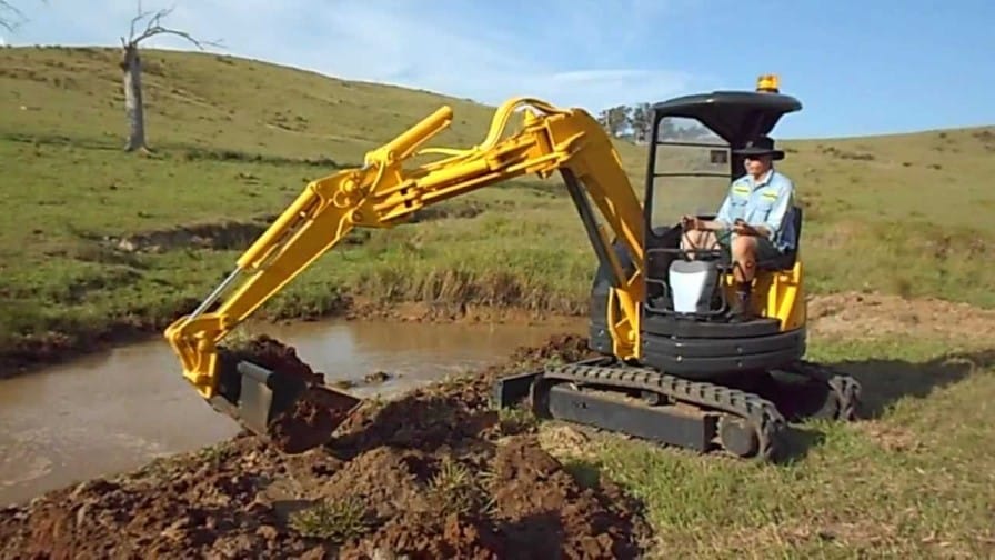 mini excavator digging