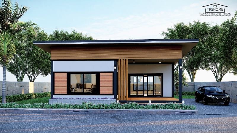 Picture of Simple One Story House Plan with Artistic Woodwork