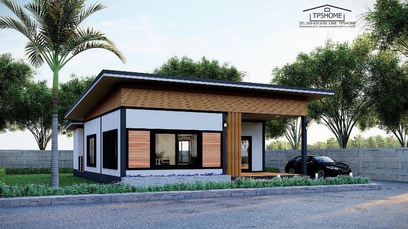 Picture of Simple One Story House Plan with Artistic Woodwork